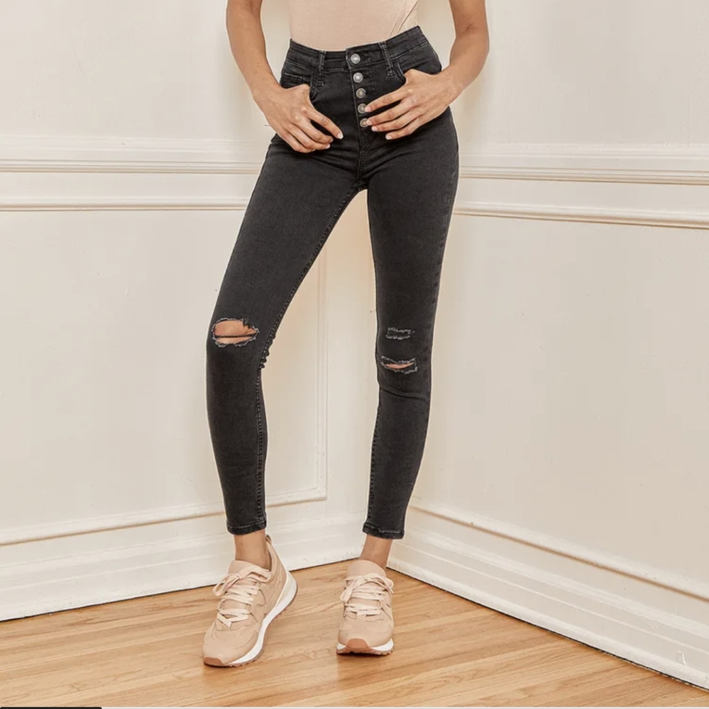 Free People We The Free Sabrina High Rise Distressed Super Skinny Jeans …